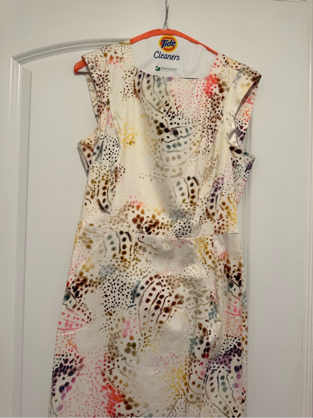 French Connection Cream Multi-Spot Print Sleeveless Dress